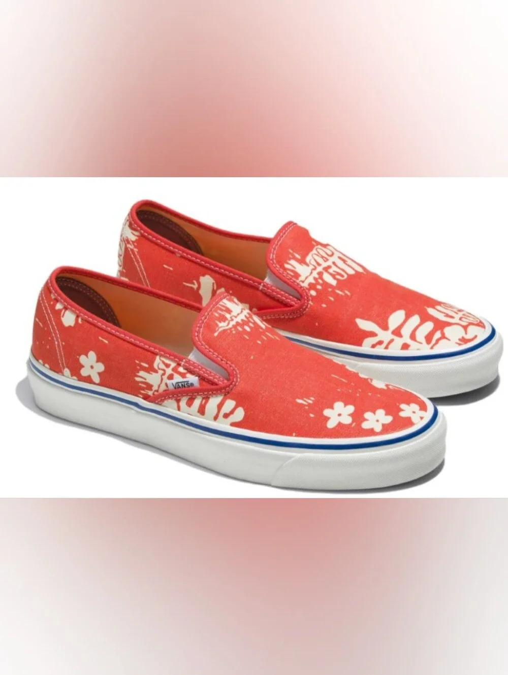Vans-Slip-On 48 Deck DX 'OG Floral Orange'  Slip-On Sneakers Men's Size 12